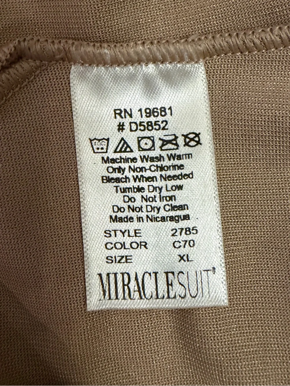 Miraclesuit Hi Waist Brief Shapewear NWT Stucco Beige XL Extra Firm Control - Picture 6 of 6
